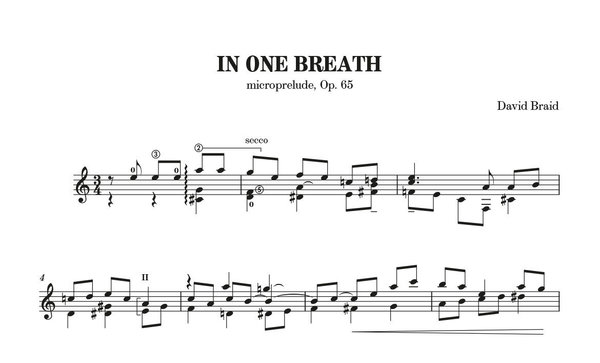 In One Breath, Op. 65