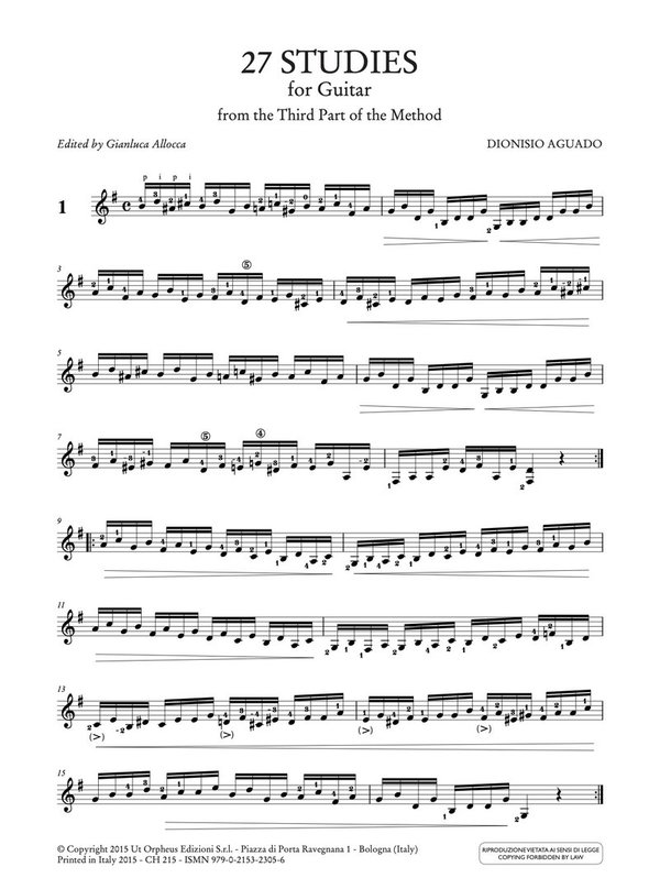 27 Studies for Guitar (from the Third Part of the Method