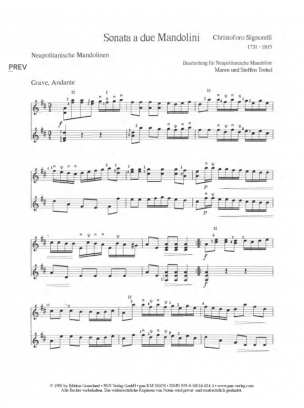 Sonata a due Mandolini D-Dur