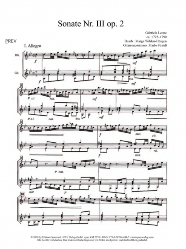 Sonate Nr. III op. 2