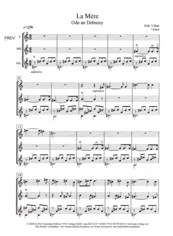 La Mère - Ode an Debussy for flute, mandolin und guitar